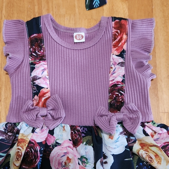 Baby Girl floral Dress with headband. Size 12-18M - Picture 6 of 13